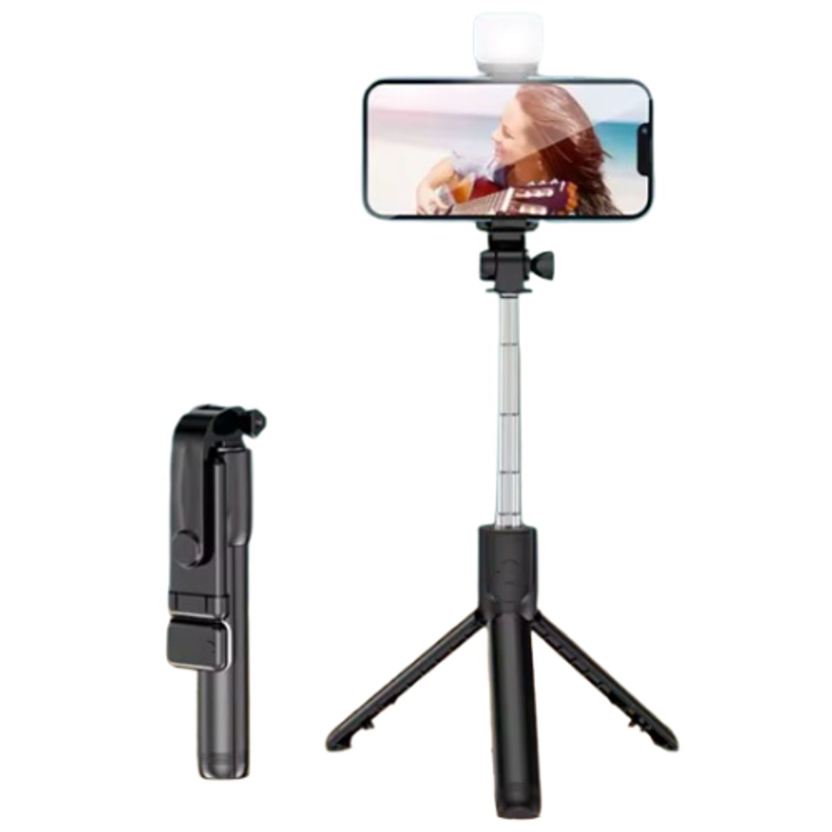 GENERICO - Palo Selfie Trípode Bluetooth Con Luz