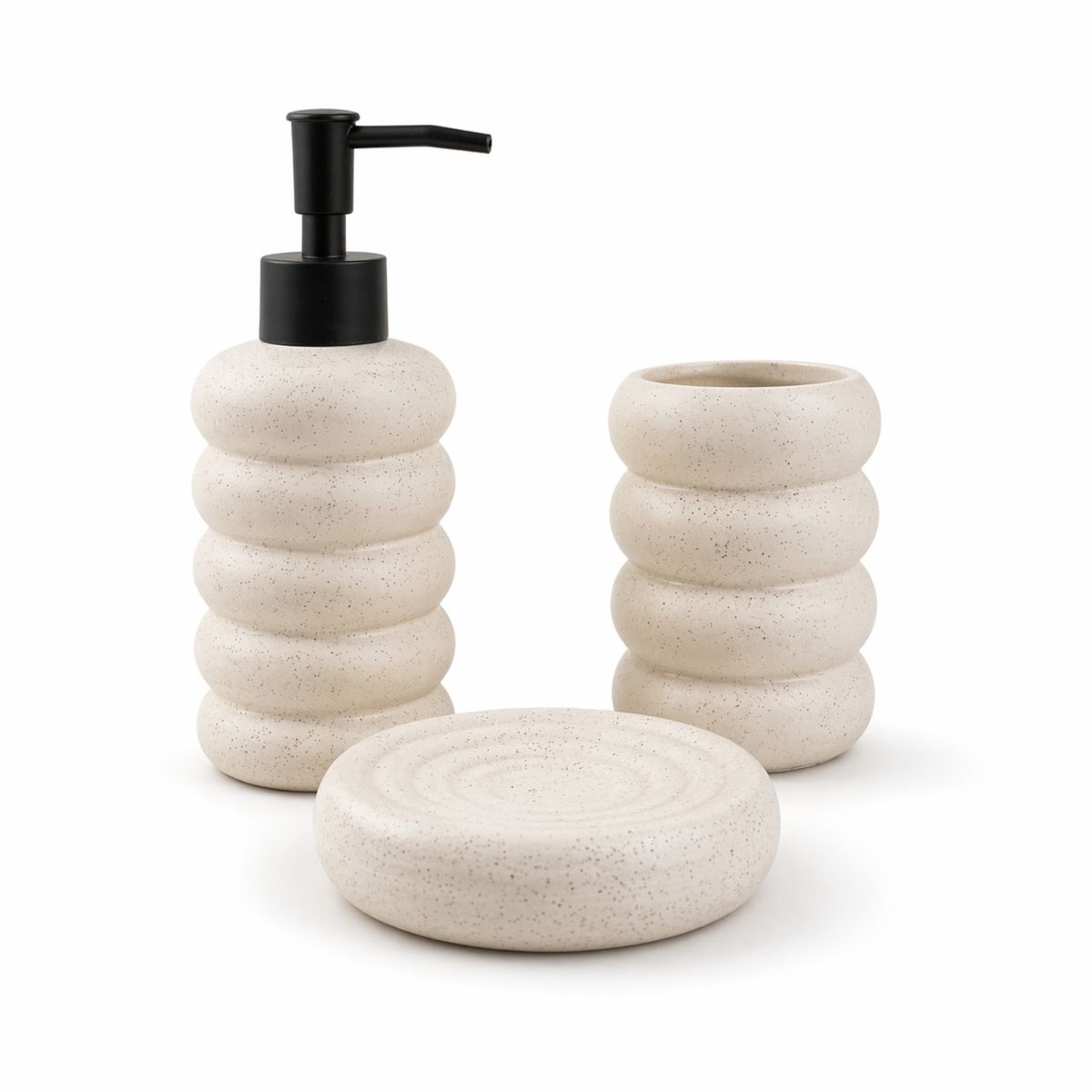 COLETTE - Set de Accesorios de Baño 3 Piezas Cerámica Pure