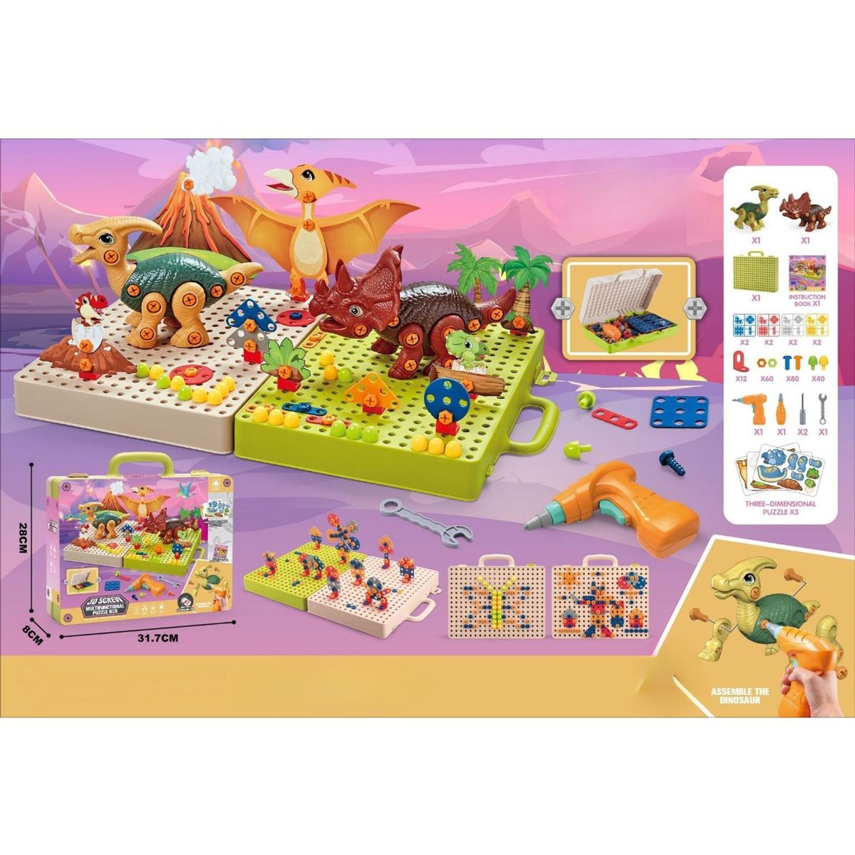 TIOZONEY - Caja de juguetes de dinosaurios