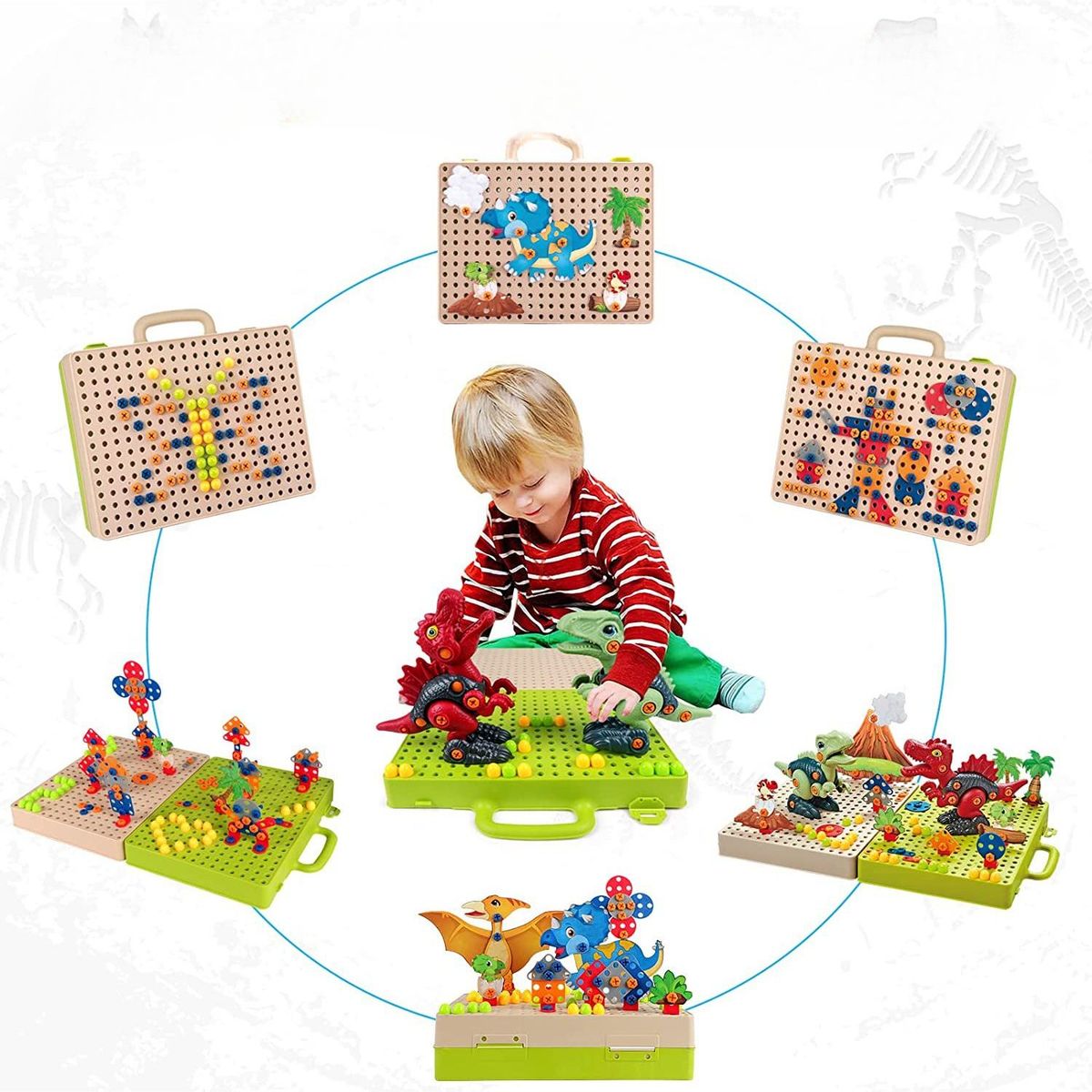 TIOZONEY - Caja de juguetes de dinosaurios