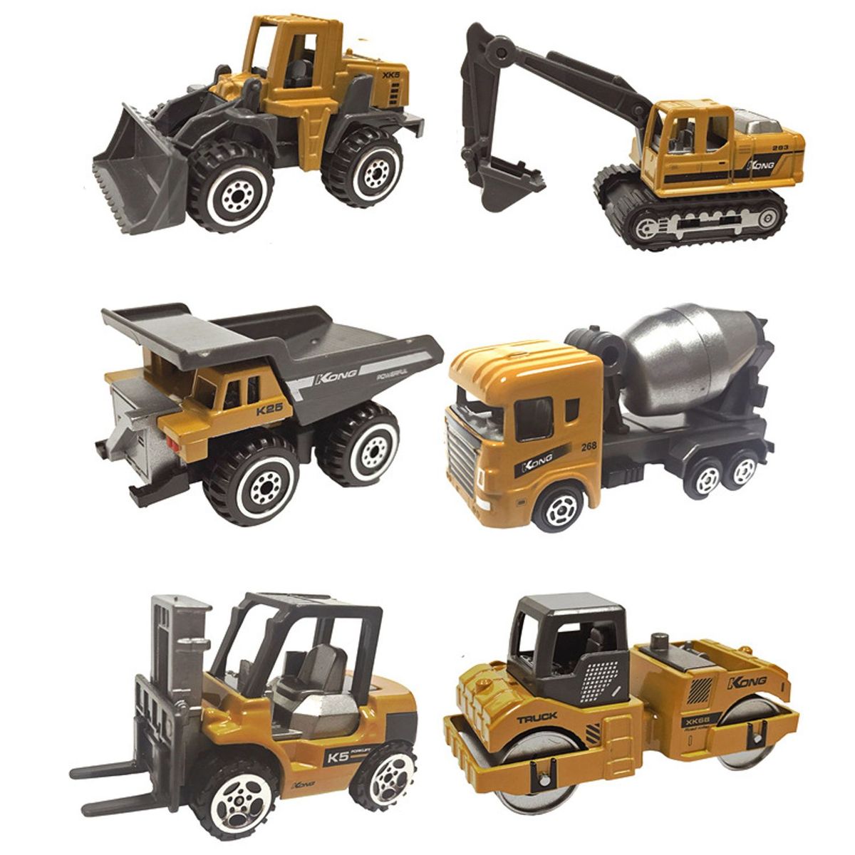 TIOZONEY - 6 pcs Vehículo de ingeniería de juguetes