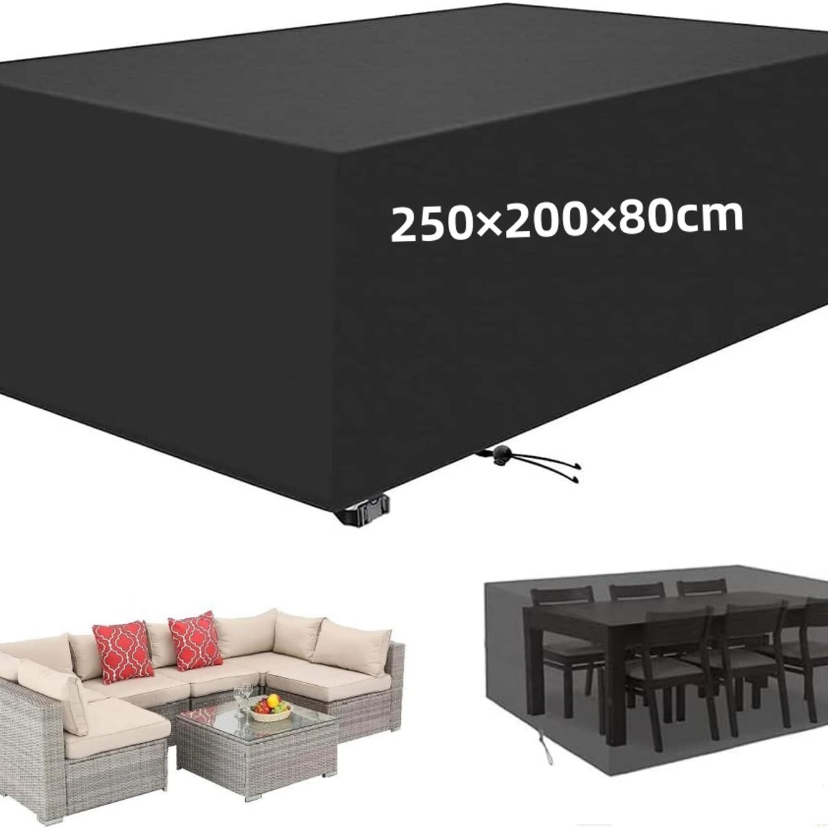 KUANGYE - Funda Cubierta Para Muebles De Jardín O Patio Exterior Impermeable Rectangular Oxford 250×200×80cm