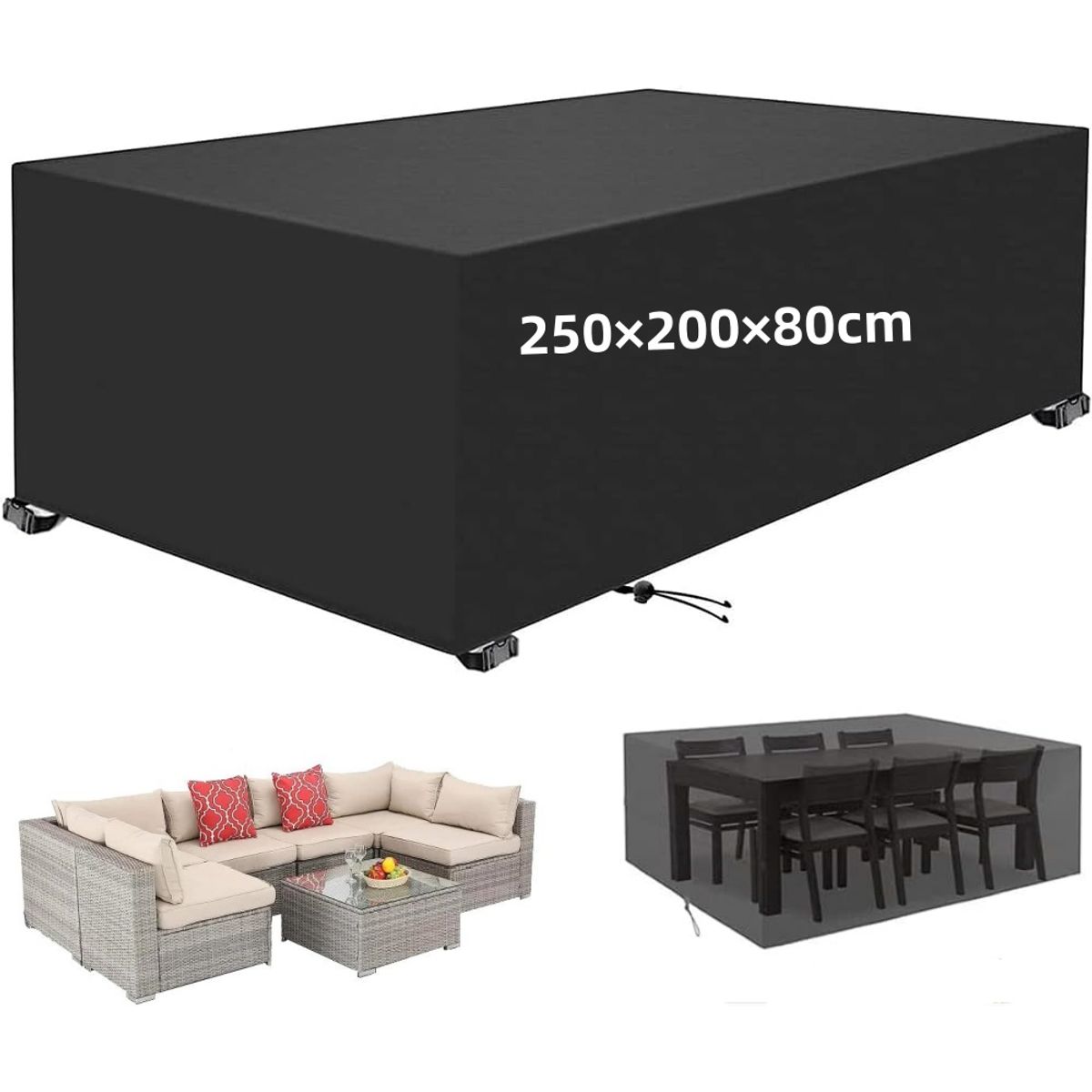 KUANGYE - Funda Cubierta Para Muebles De Jardín O Patio Exterior Impermeable Rectangular Oxford 250×200×80cm