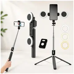 IRM - Tripode palo selfie 170cm con luz led
