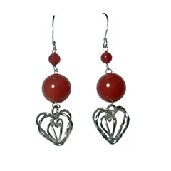 TAETHAI - Aros de plata 925 con Cornalina