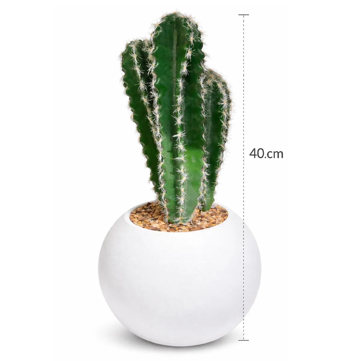 IRM - planta artificial cactus 40cm maceta blanca