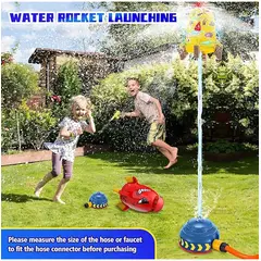 TIOZONEY - 3m Aspersor de agua para niños en forma de cohete gira 360°
