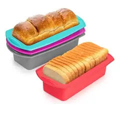 GENERICO - 4 Moldes De Silicona Para Pan Repostería Pasteleriacl Cocina