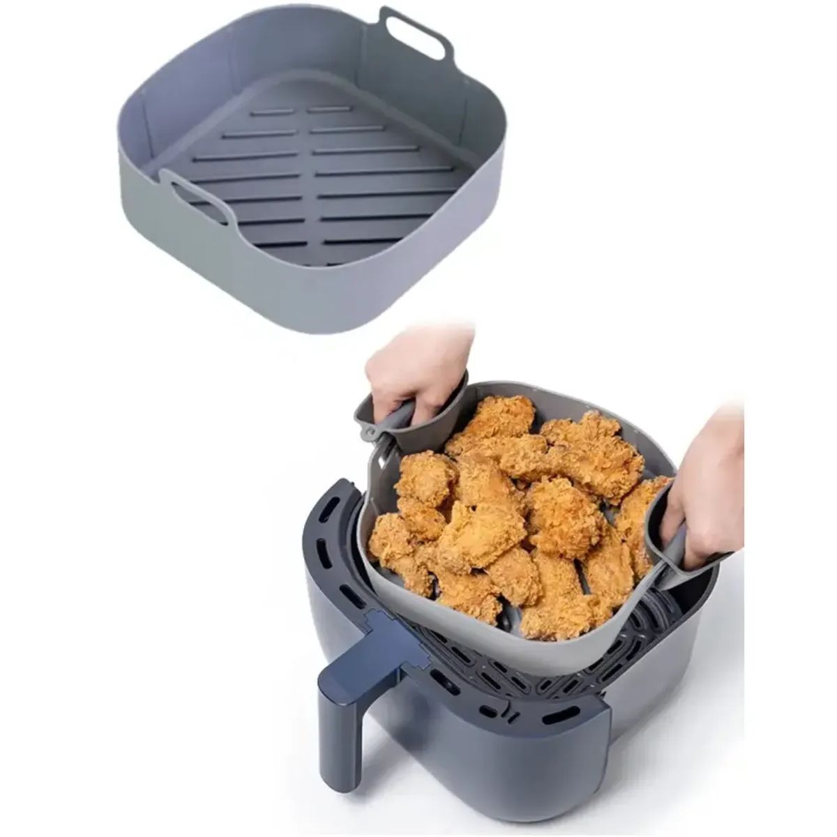 GENERICO - Silicona Molde Cuadrado Para Air Fryer Cesta Freidora Aire