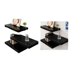 GENERICO - Repisa Flotante Negra Premium - 40x23.5x3.8 cm - Estante Decorativo 1 PCS