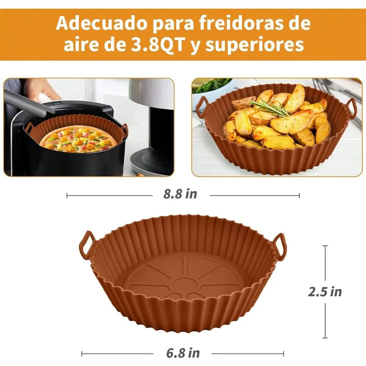 GENERICO - Bandeja Silicona Para Freidora Aire Antiadherente 3