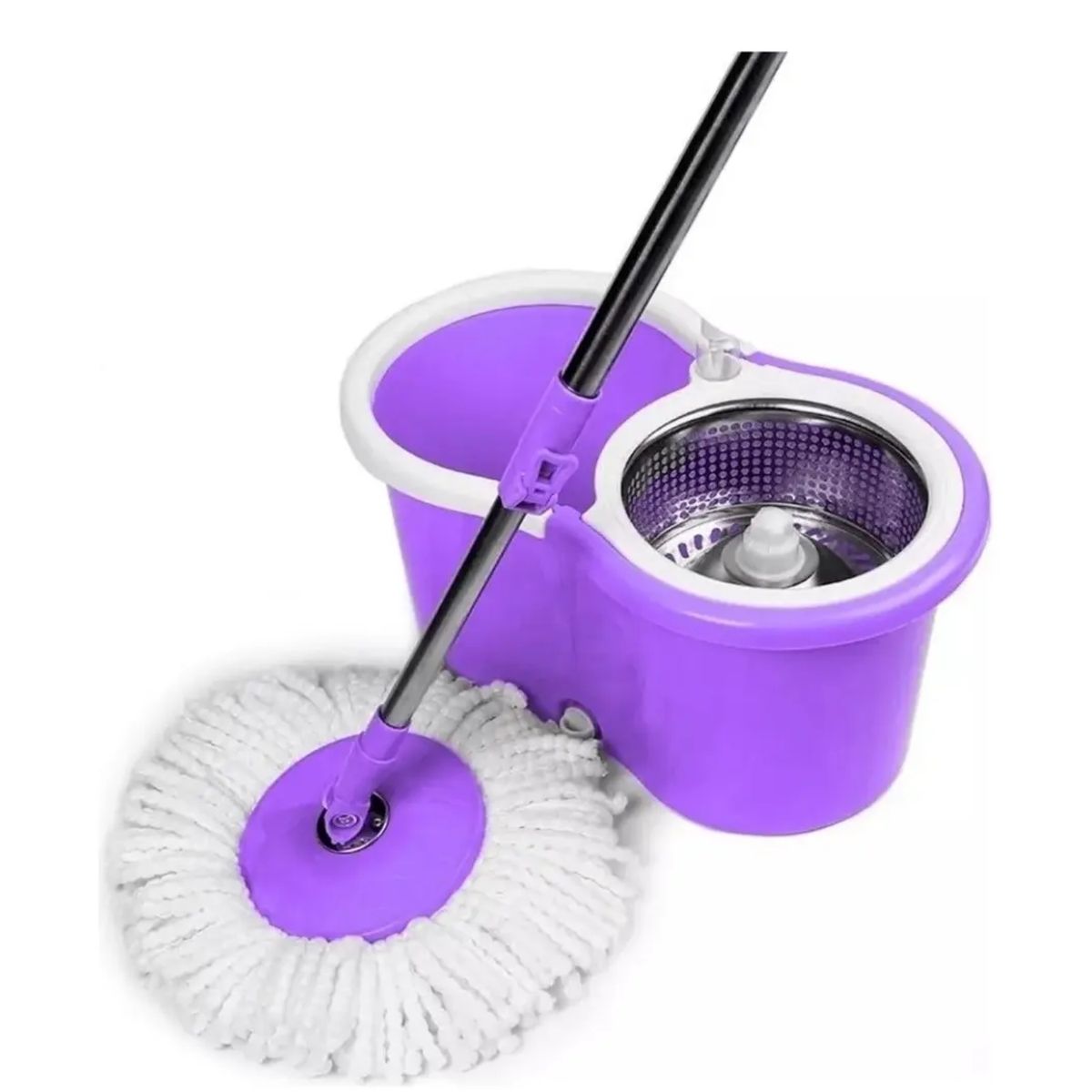 GENERICO - Mopa Con Balde Giratorio 360 Tambor Metal Colores Surtidos Limpieza Hogar