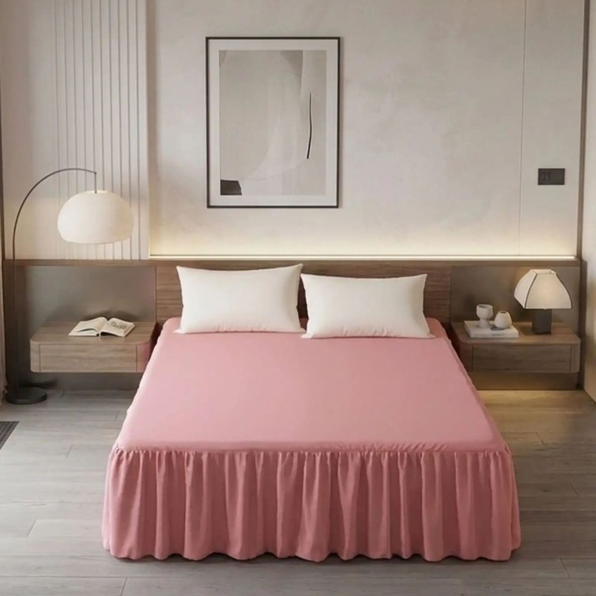 GENERICO - Faldón de Cama Estilo Moderno Plaza y Media 105X200 CM