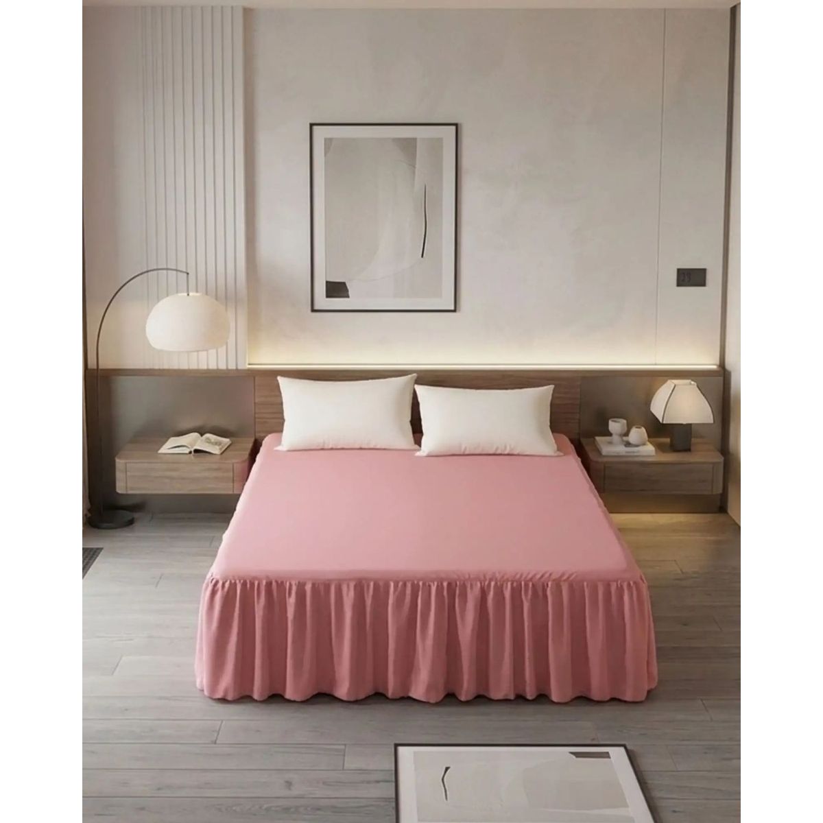GENERICO - Faldón de Cama Estilo Moderno Plaza y Media 105X200 CM