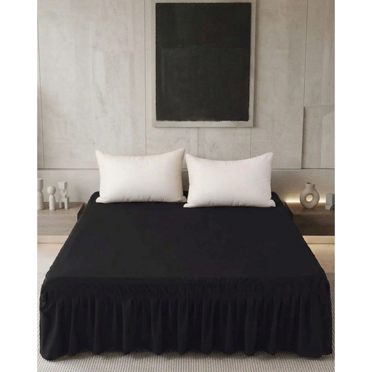 GENERICO - Faldón de Cama Estilo Moderno 2 Plazas 150X200 CM