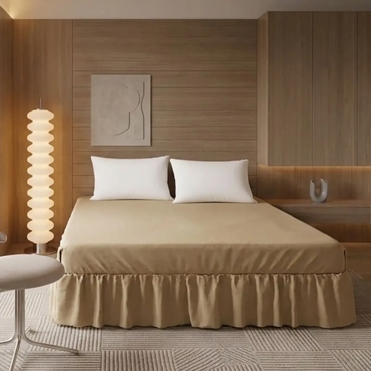 GENERICO - Faldón de Cama Estilo Moderno KING 180X200 CM