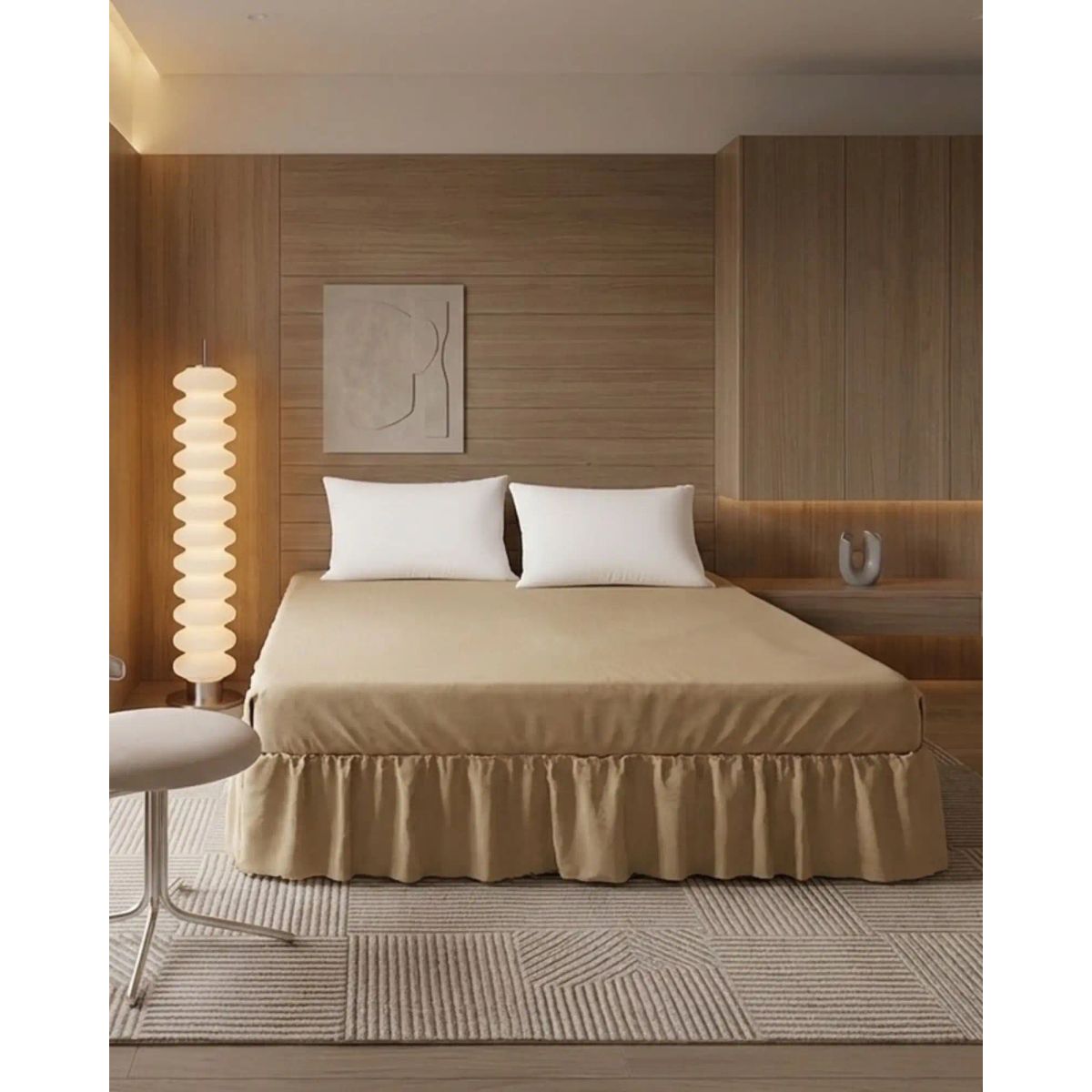 GENERICO - Faldón de Cama Estilo Moderno KING 180X200 CM