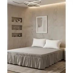 GENERICO - Faldón de Cama Estilo Moderno y Ajuste Perfecto Plaza y Media 105X200 CM