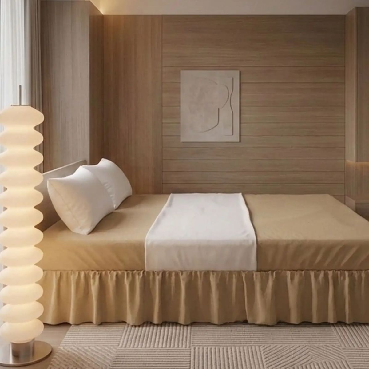 GENERICO - Faldón de Cama Estilo Moderno y Ajuste Perfecto 2 Plazas 150X200 CM