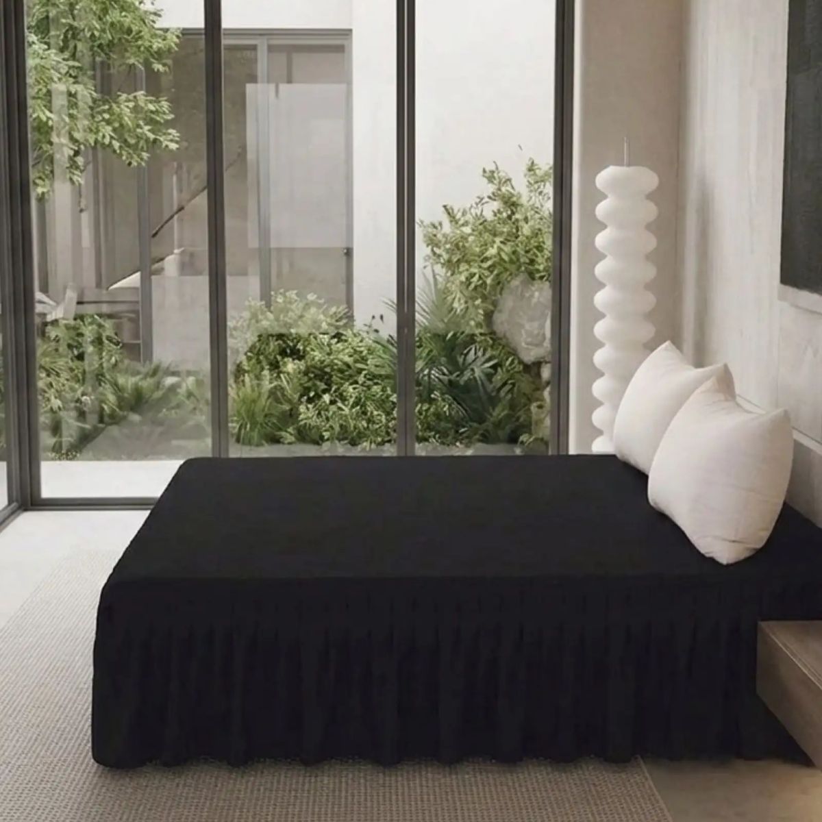 GENERICO - Faldón de Cama Estilo Moderno y Ajuste Perfecto 2 Plazas 150X200 CM