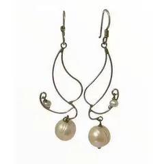 TAETHAI - Aros de plata 925 con Perla