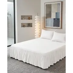 GENERICO - Faldón de Cama Estilo Moderno y Ajuste Perfecto SuperKing 200X200 CM