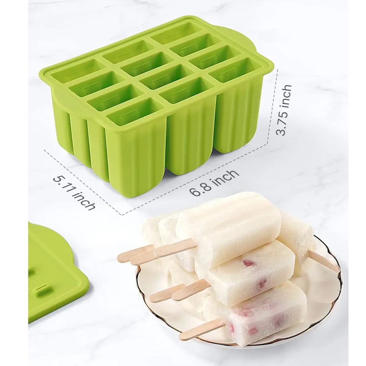 GENERICO - Molde Silicona De 12 Helados Paleta + Accesorios Preparación