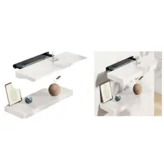 GENERICO - Repisa Flotante De Madera Blanca - 60x23.5x3.8 cm - Estante Decorativo 1PCS