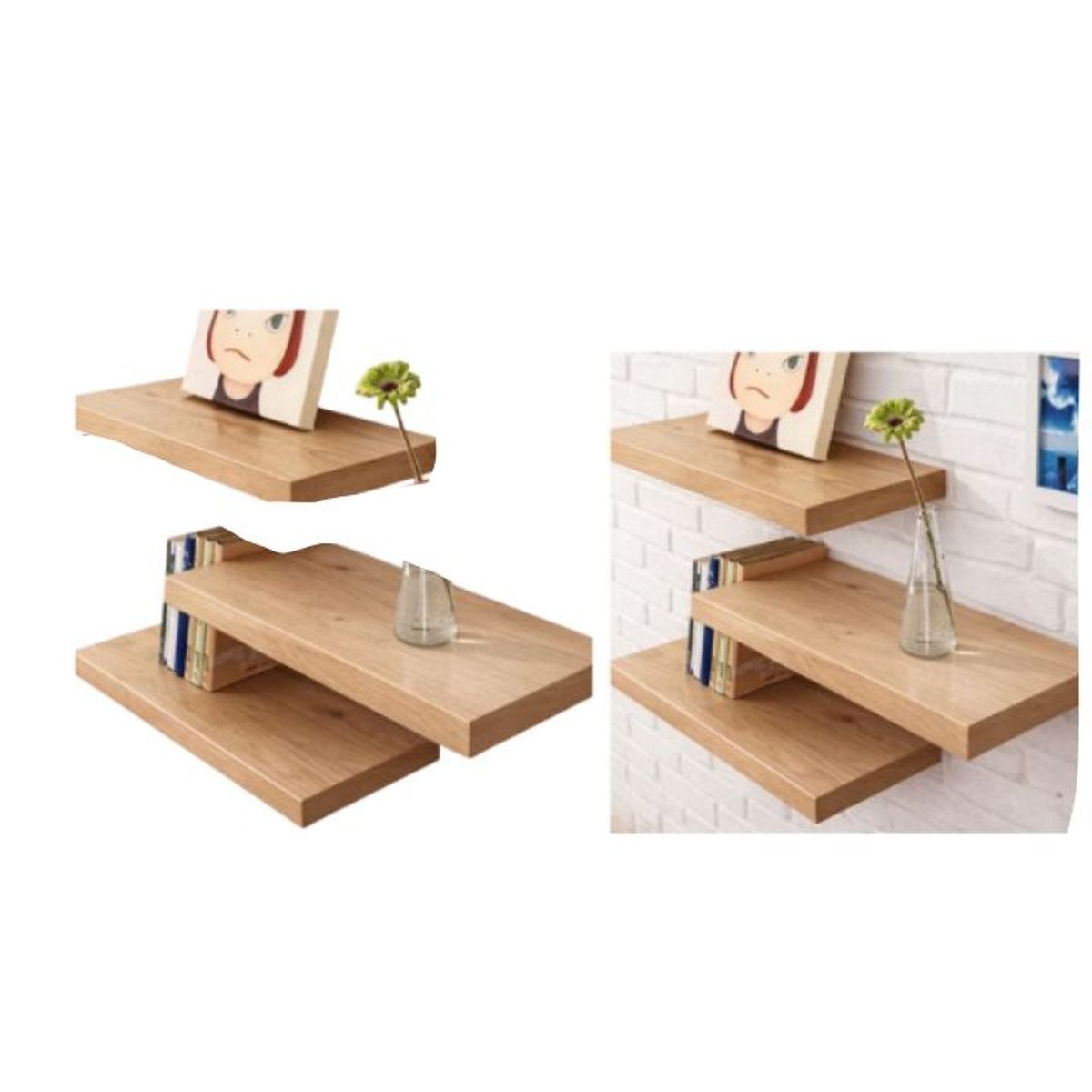 GENERICO - Repisa Flotante Premium Marrón Claro 60x23.5x3.8 cm - Estante Decorativo 1 PCS