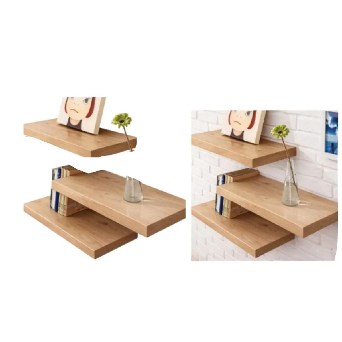 GENERICO - Repisa Flotante Premium Marrón Claro 60x23.5x3.8 cm - Estante Decorativo 1 PCS