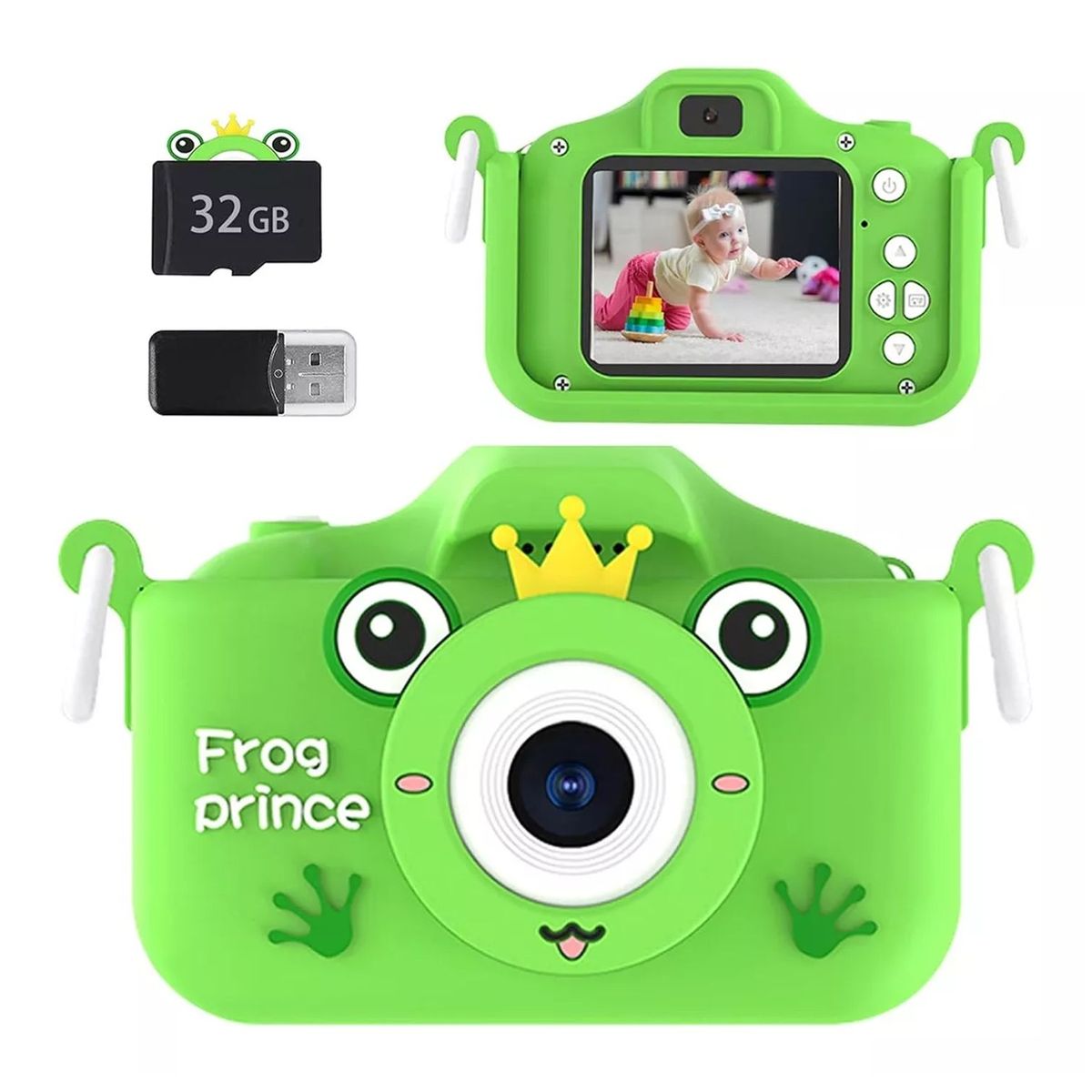 TIOZONEY - Cámara Digital Hd Para Niños Juguete Foto Video Con 32gb Sd