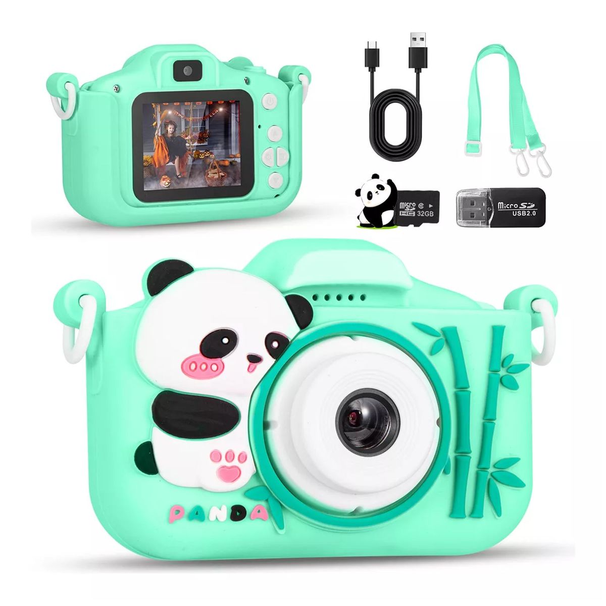 TIOZONEY - Cámara Digital Hd Para Niños Juguete Foto Video Con 32gb Sd