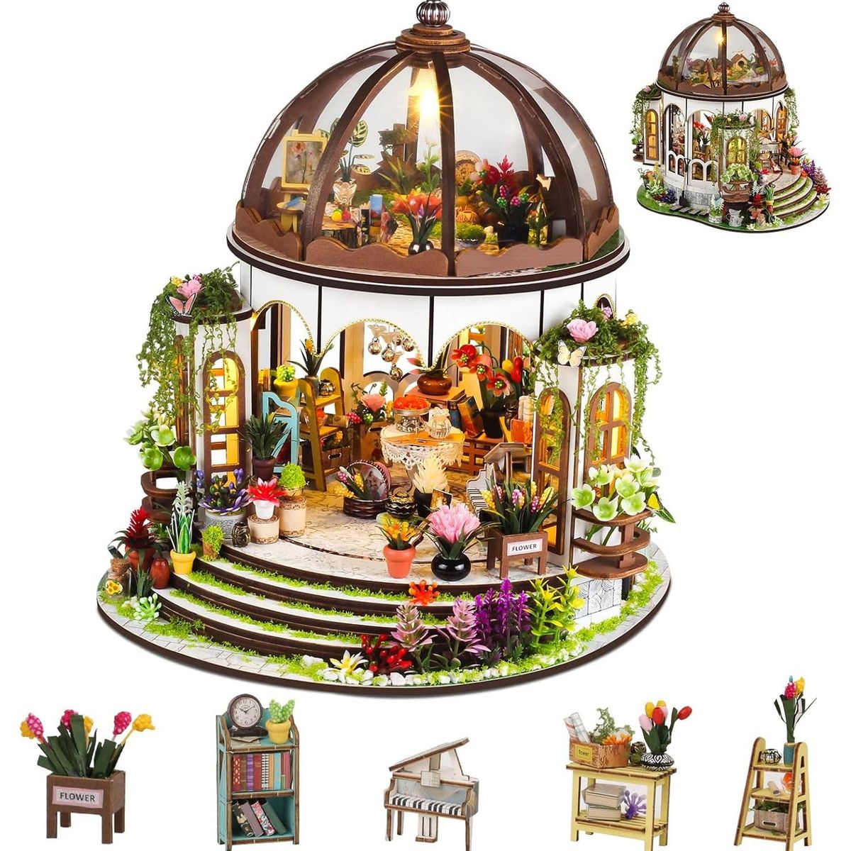 TIOZONEY - Kit de casa en miniatura para bricolaje LED
