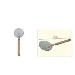 GENERICO - Colador metálico con mango de madera 53cm