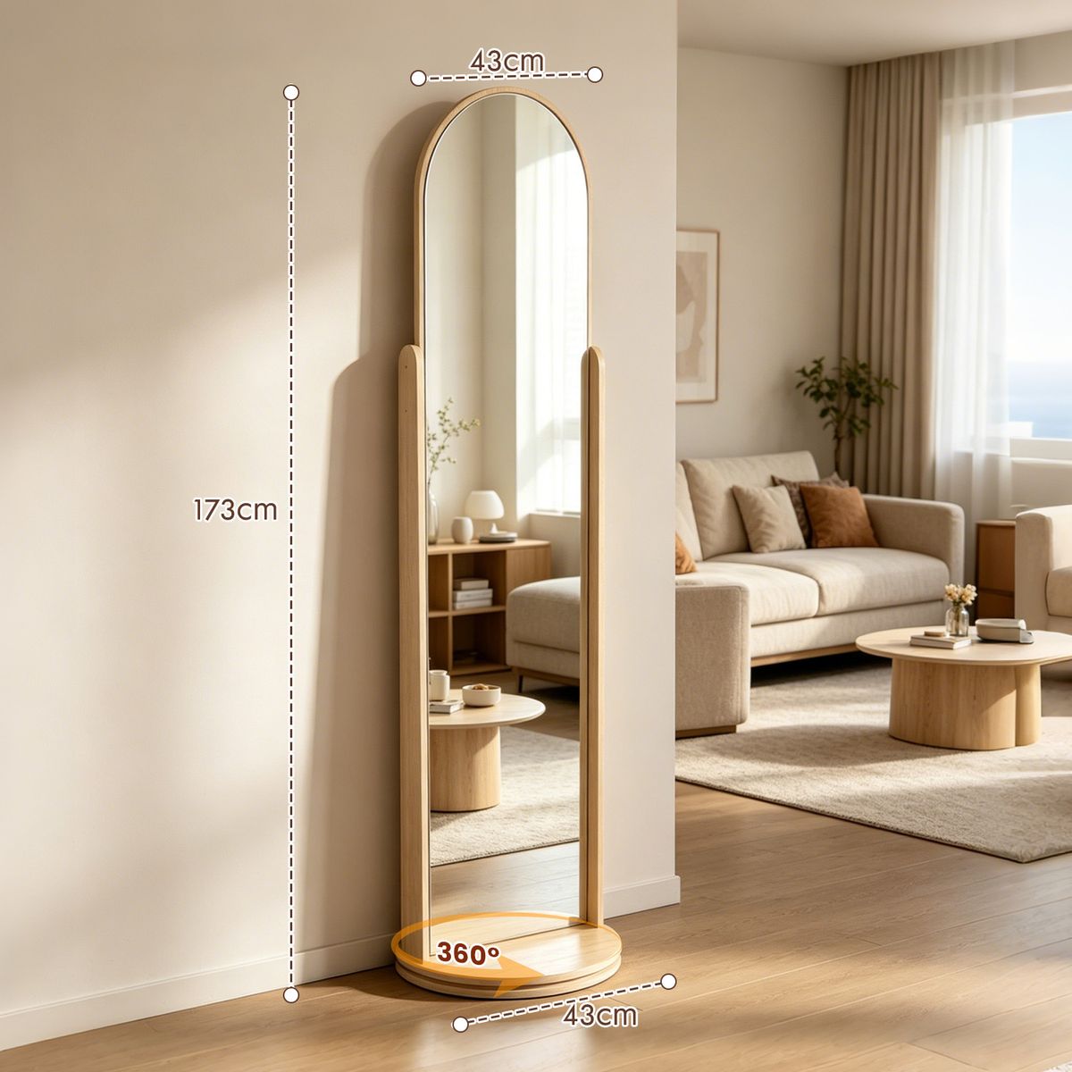 Espejo Joyero Organizador Giratorio 17340cm Madera, marca ROHE - Foto 2
