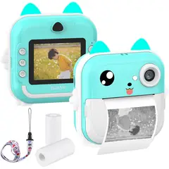 KUANGYE - Cámara Instantánea Para Niños Cámara Con Impresora