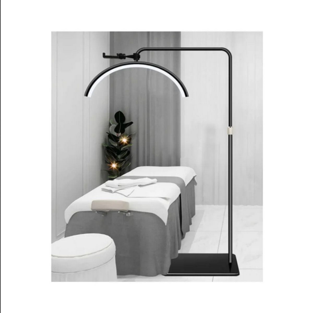 GENERICO - Lampara Led Media Luna Estética Para Pestañas Cejas Hogar NEGRO