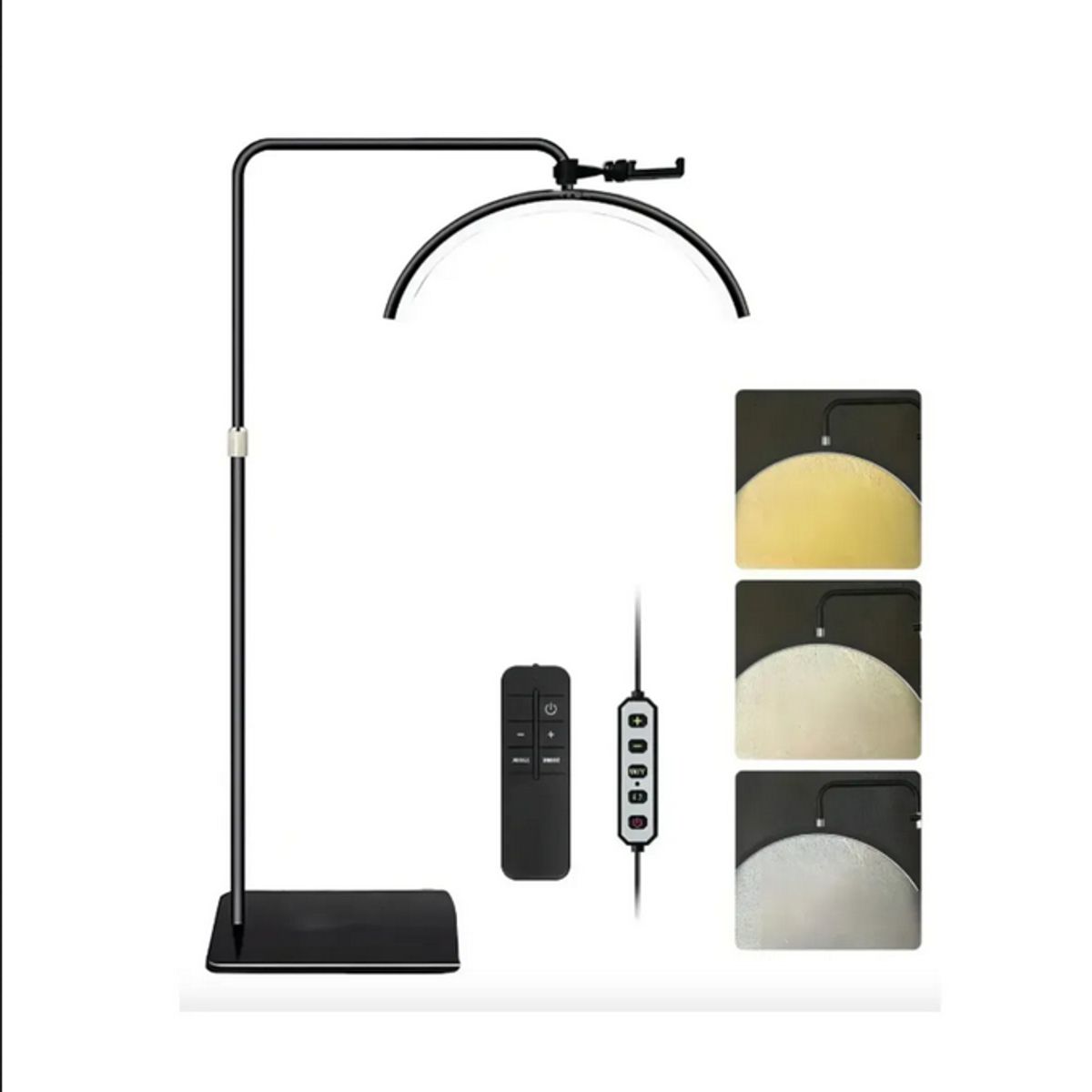 GENERICO - Lampara Led Media Luna Estética Para Pestañas Cejas Hogar NEGRO