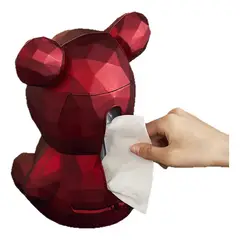 EVERSO - Caja Dispensador De Pañuelos Decoración Del Salón Bear Rojo