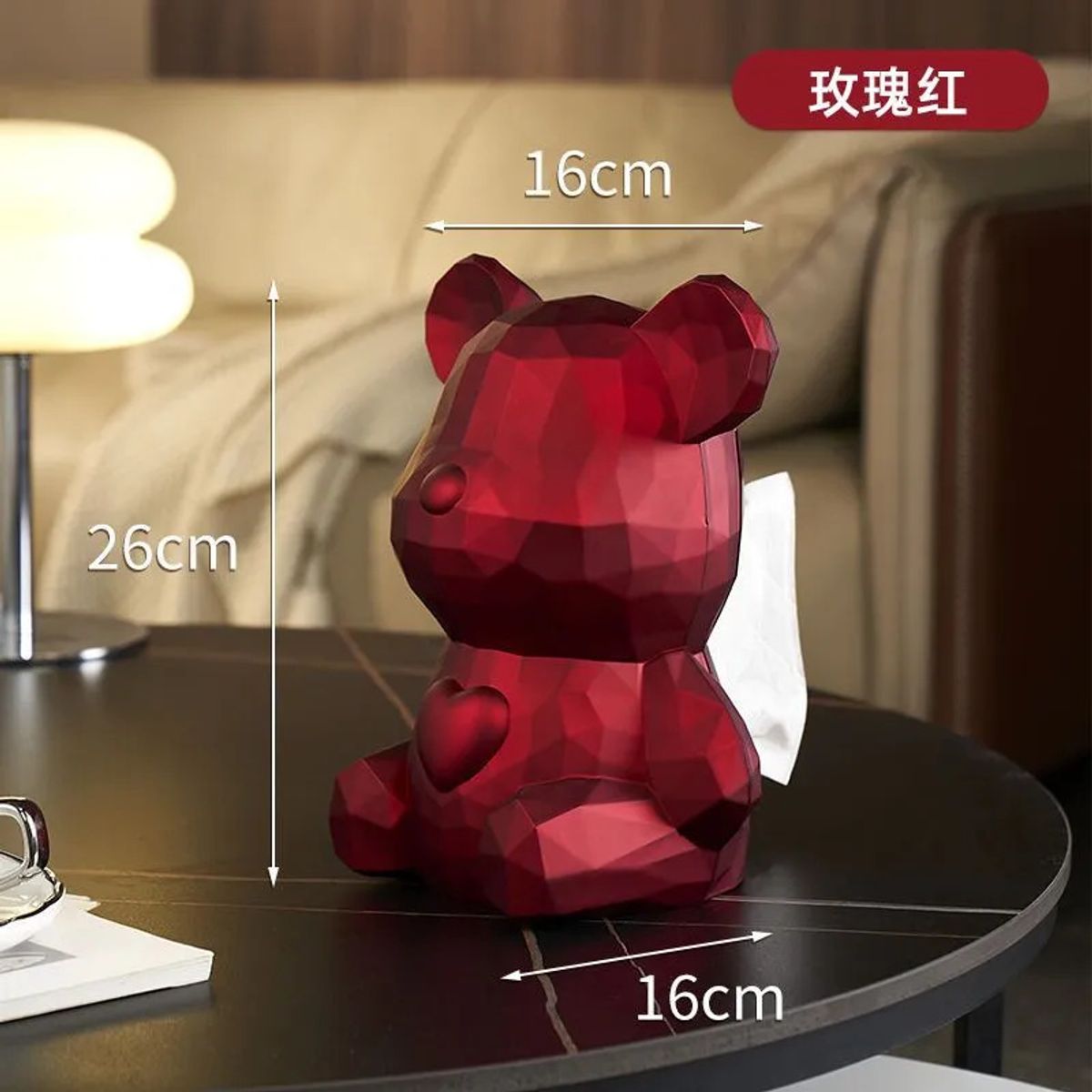 EVERSO - Caja Dispensador De Pañuelos Decoración Del Salón Bear Rojo