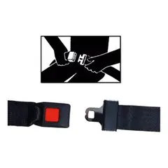 GENERICO - Pack De 2 Unidadea De Cinturon De Seguridad 2 Puntas Negro