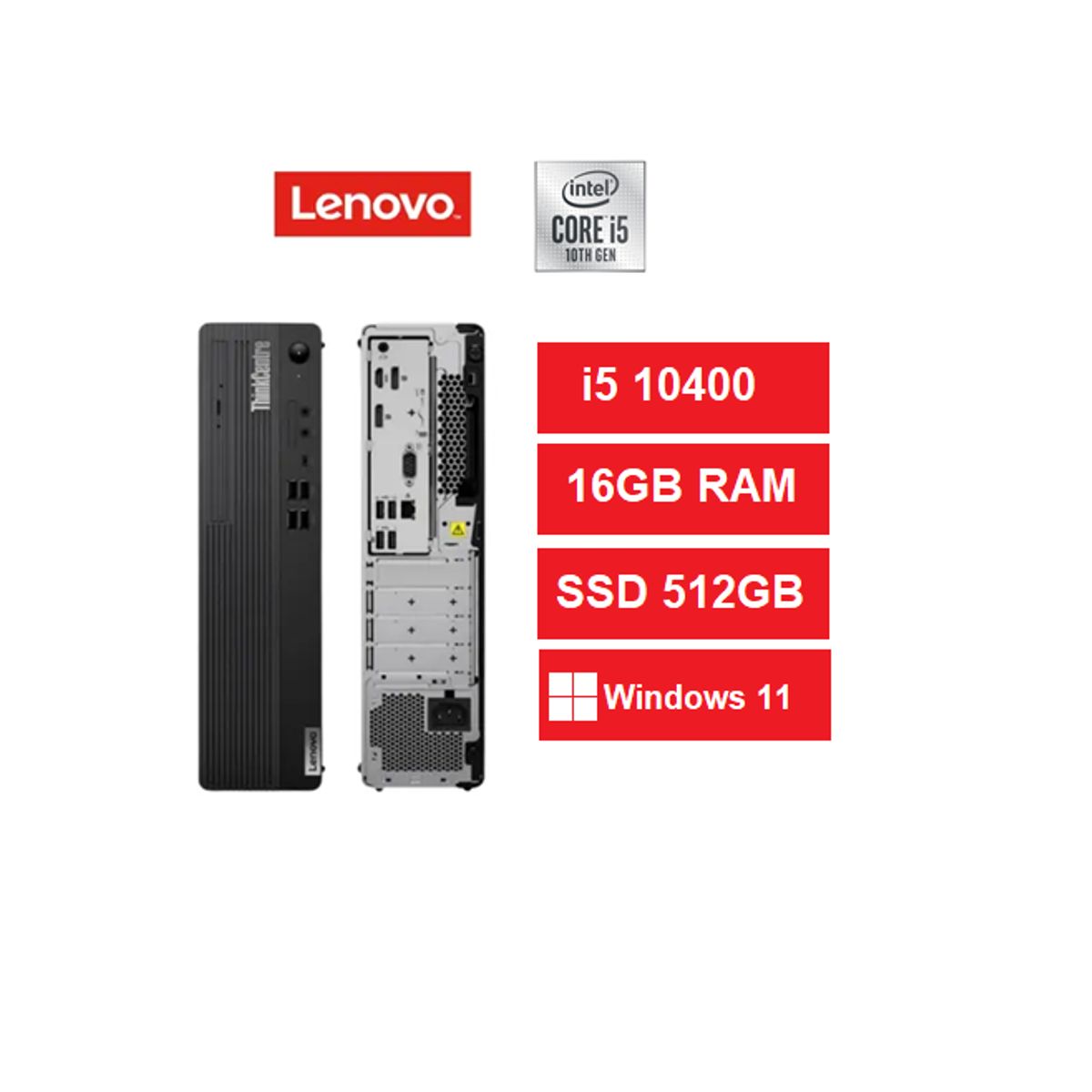 LENOVO - Computador Lenovo ThinkCentre M70s SFF I5-10400 RAM 16GB SDD 512GB