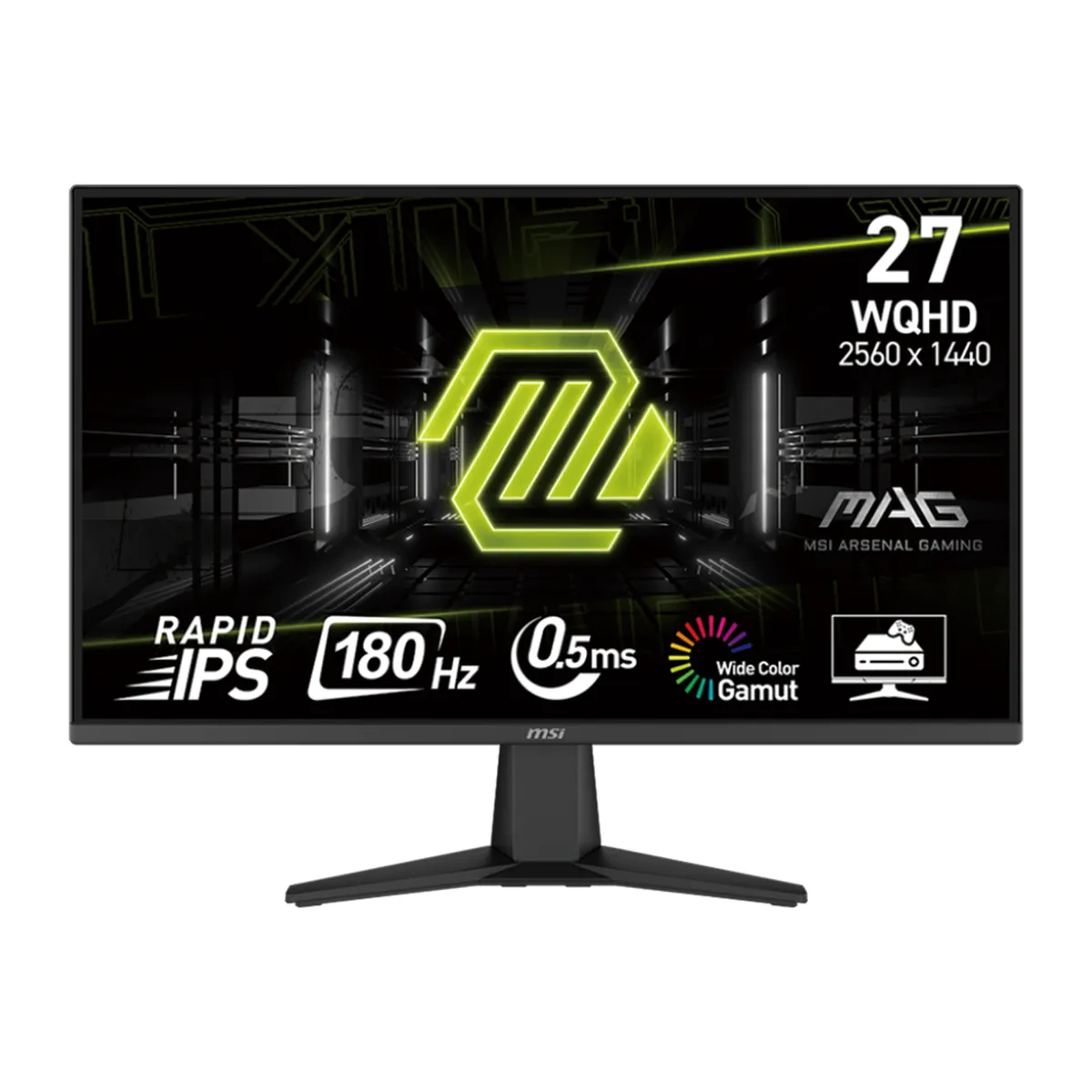 MSI - Monitor Gamer MSI MAG 2K 27 WQHD 2560x1440, IPS, 180Hz/0.5ms, DP/2xHDMI, 275QF, incl. cable DP