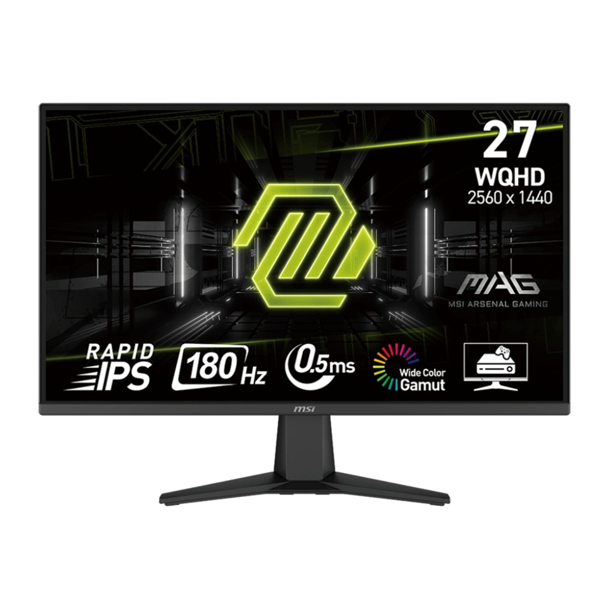 MSI - Monitor Gamer MSI MAG 2K 27 WQHD 2560x1440, IPS, 180Hz/0.5ms, DP/2xHDMI, 275QF, incl. cable DP