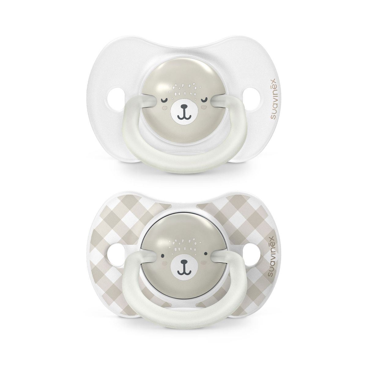 SUAVINEX - PACK CHUPETES + MAMADERA 270ML + BROCHE WILD GRIS 6-18M