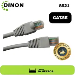 DINON - Cable Patch Utp 10 Mts Cat5e Marfil Cca 26awg