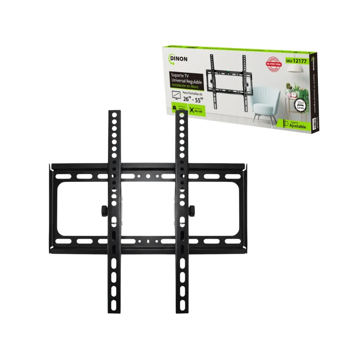 DINON - Soporte Tv Universal Regulable ±15°, 26-55, 50kg, Dinon Negro