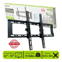 DINON - Soporte Tv Universal Regulable ±15°, 32-70, 75kg, Negro