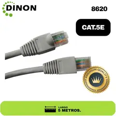 DINON - Cable Patch Utp 5 Mts Cat5e Marfil Cca 26awg