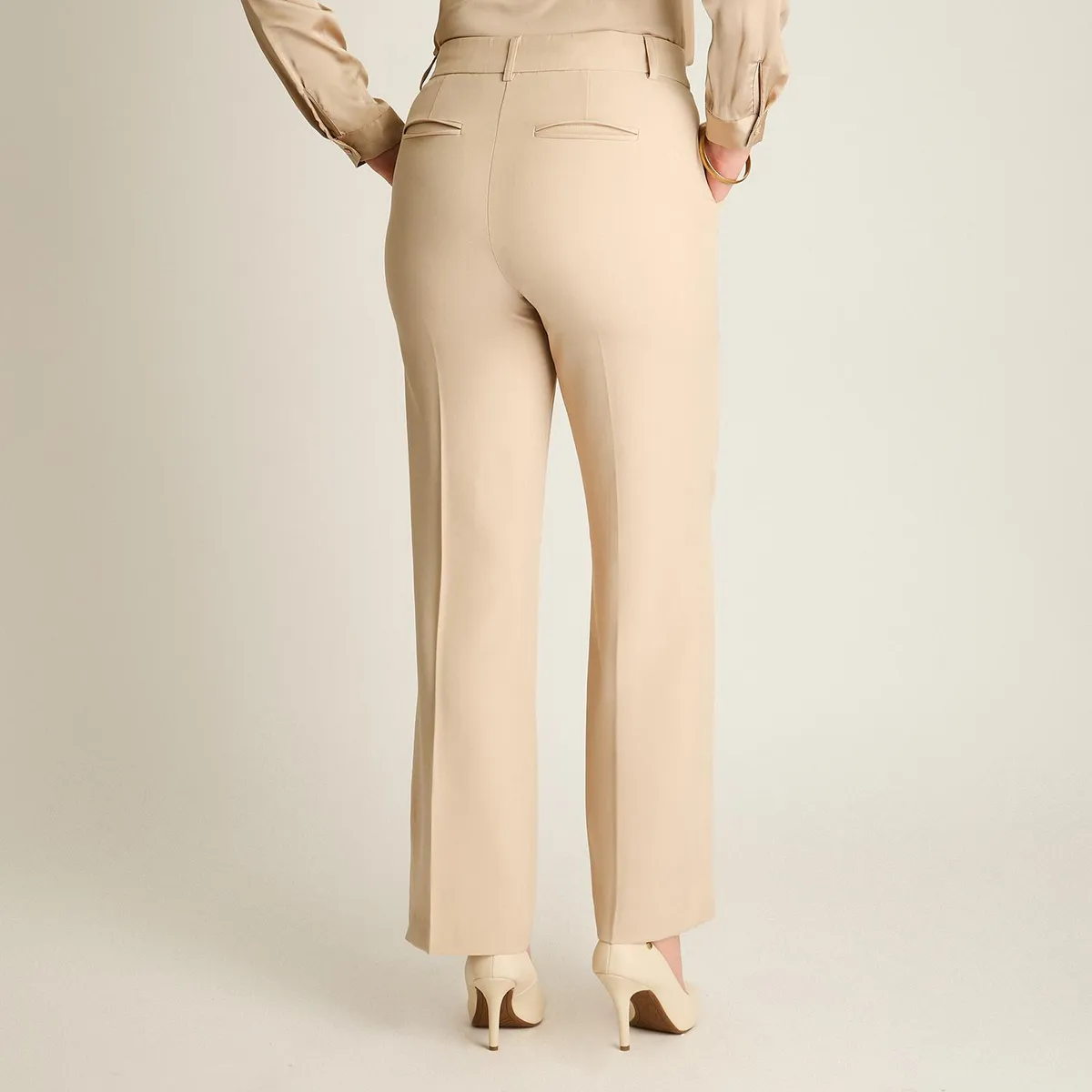 LORENZO DI PONTTI - Pantalón Palazzo Mujer Beige